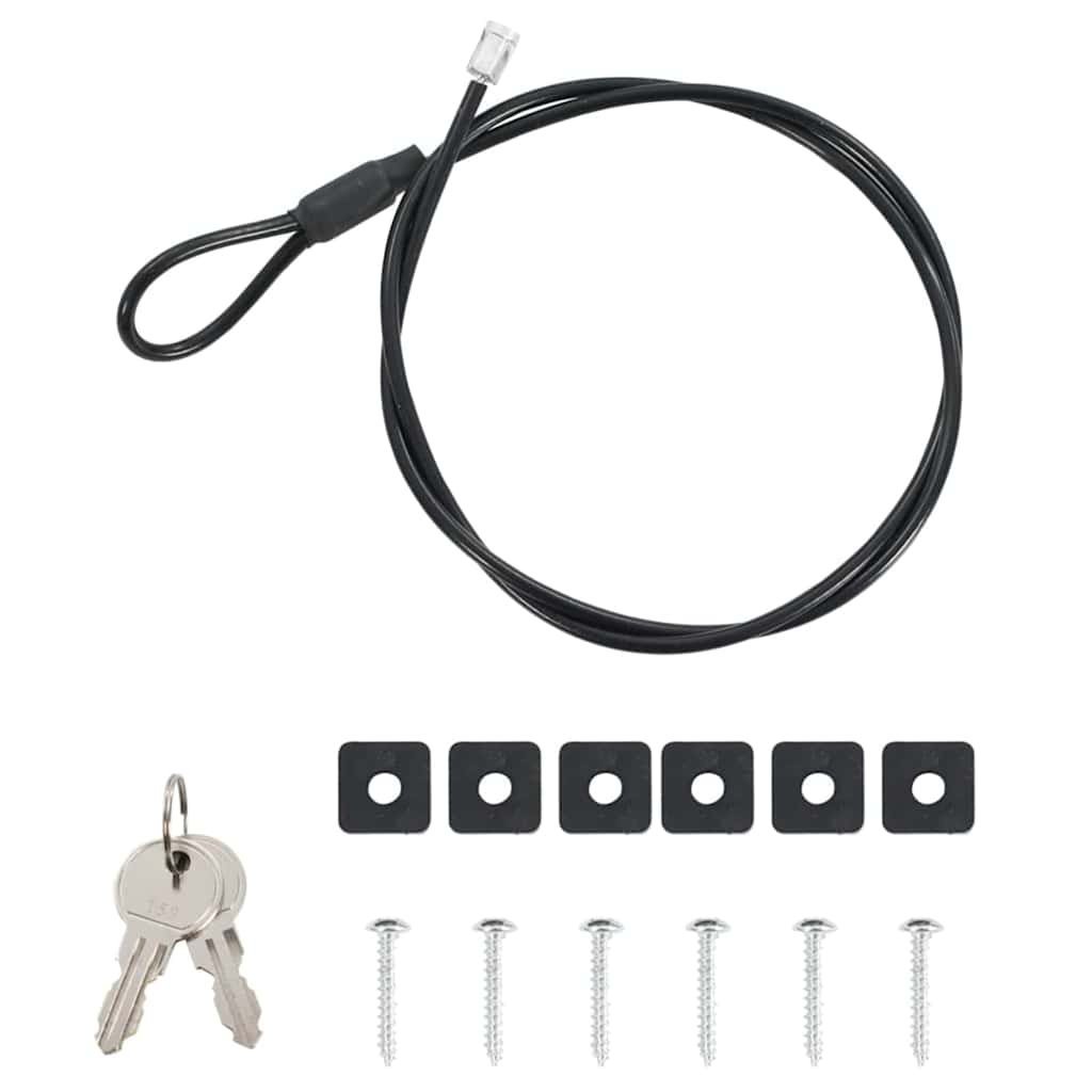 Sicherheitskabel, Schlüssel und Montagezubehör für Autosafe.