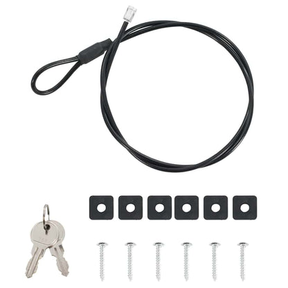 Sicherheitskabel, Schlüssel und Montagezubehör für Autosafe.