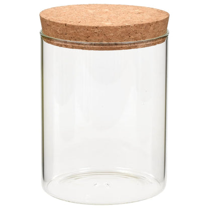 Storage Jars with Cork Lid – Set of 6, 650 ml – Airtight & Decorative