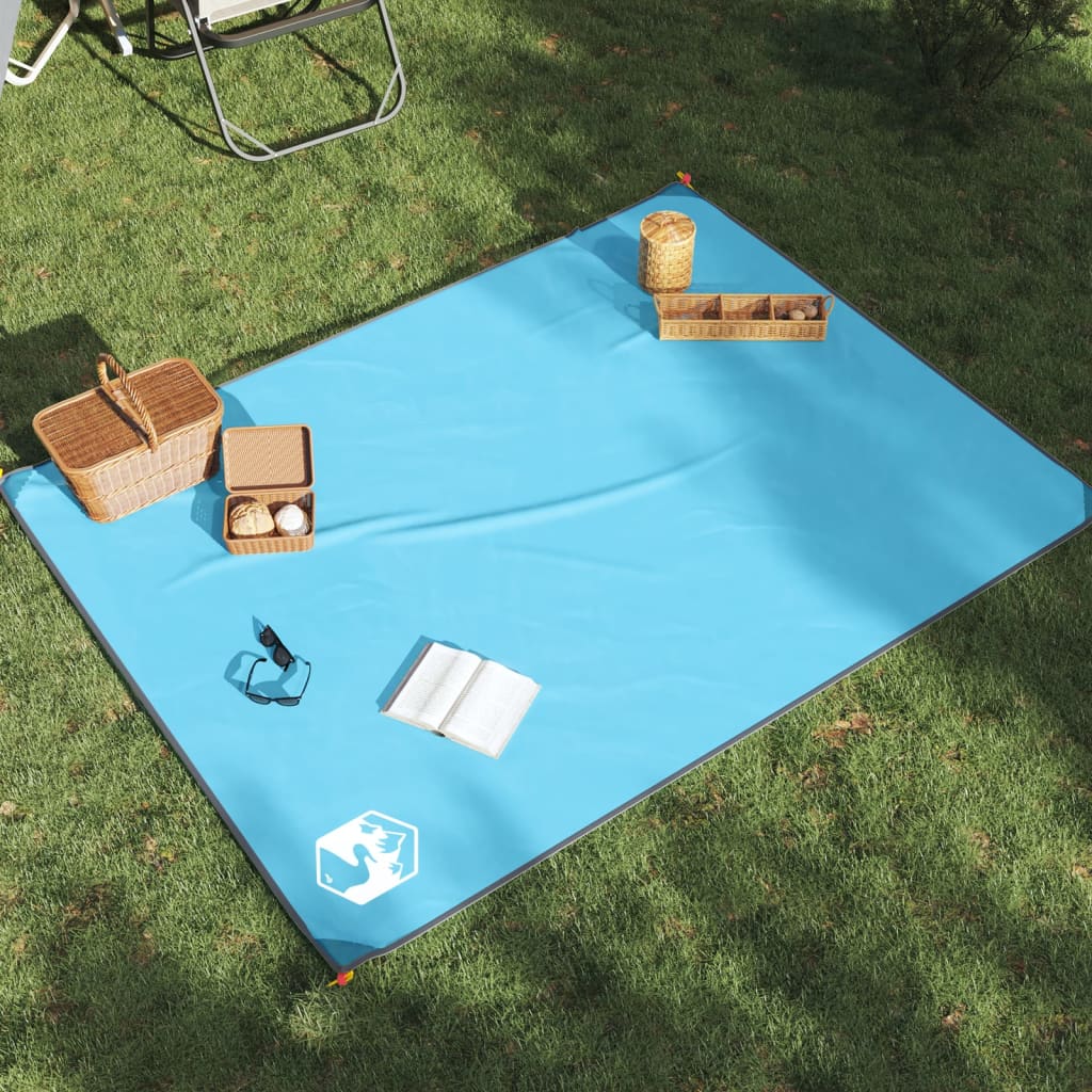 Wasserdichte Picknickdecke in Blau, 205×155 cm, faltbar und tragbar für Outdoor.